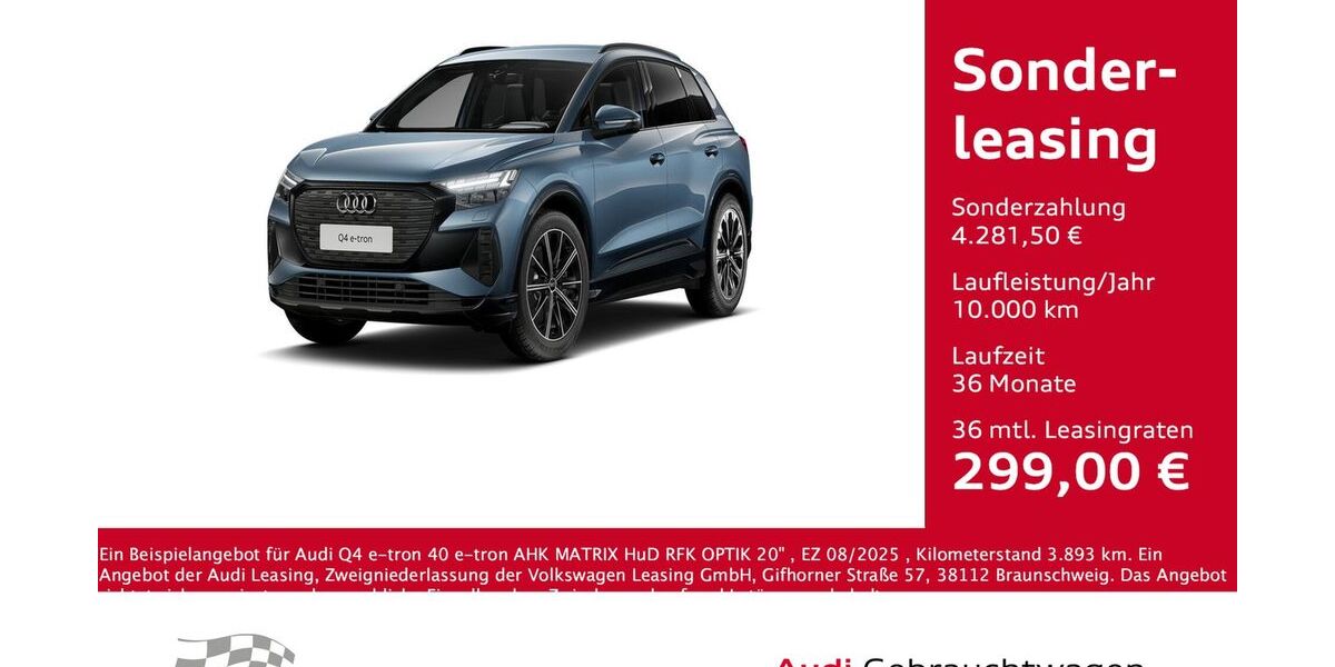 Audi Q4 e-tron 3.893 km 41.750 &euro; Bernsdorf 09337
